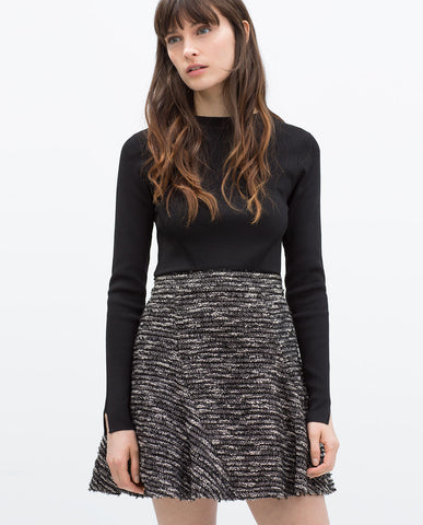 Checked trousers with piped waist