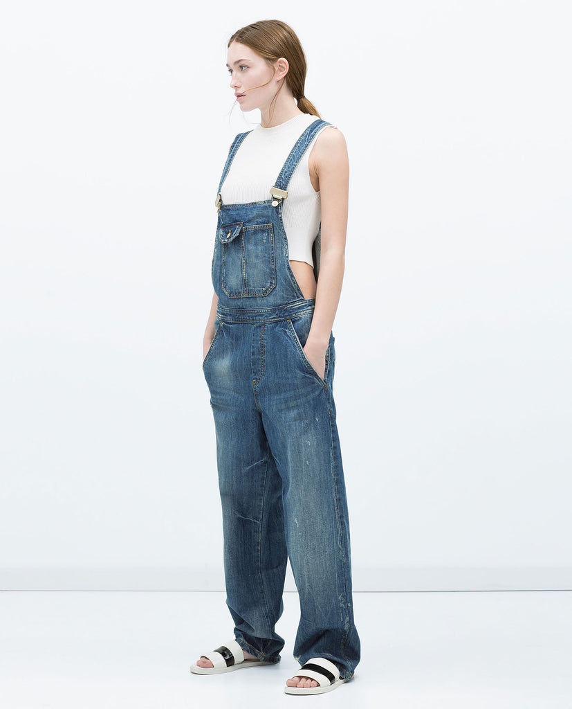 Wide-leg dungarees